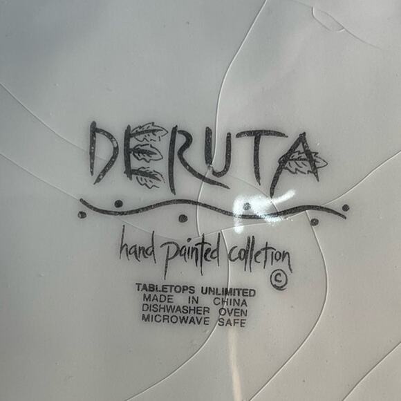 Tabletops Unlimited DERUTA Large Hand Painted Decorative Serving Bowl 16x13x3.5" - Picture 7 of 7